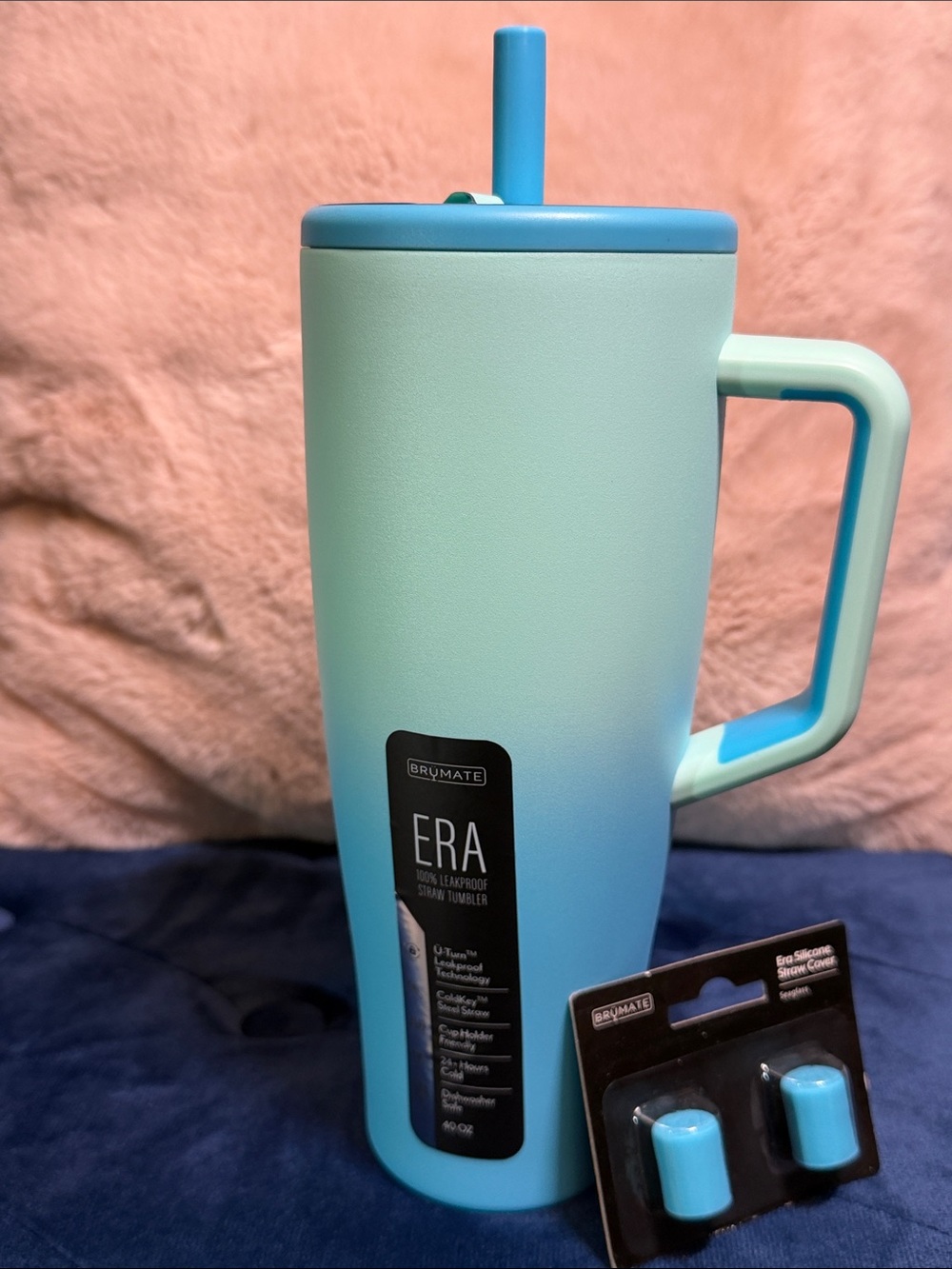 NEW Brümate Era 40oz Straw Tumbler with Magnetic Straw Toppers - Seaglass